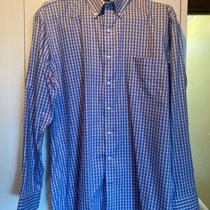 Classic Blue Check Button-Down Men’s Dress Shirt